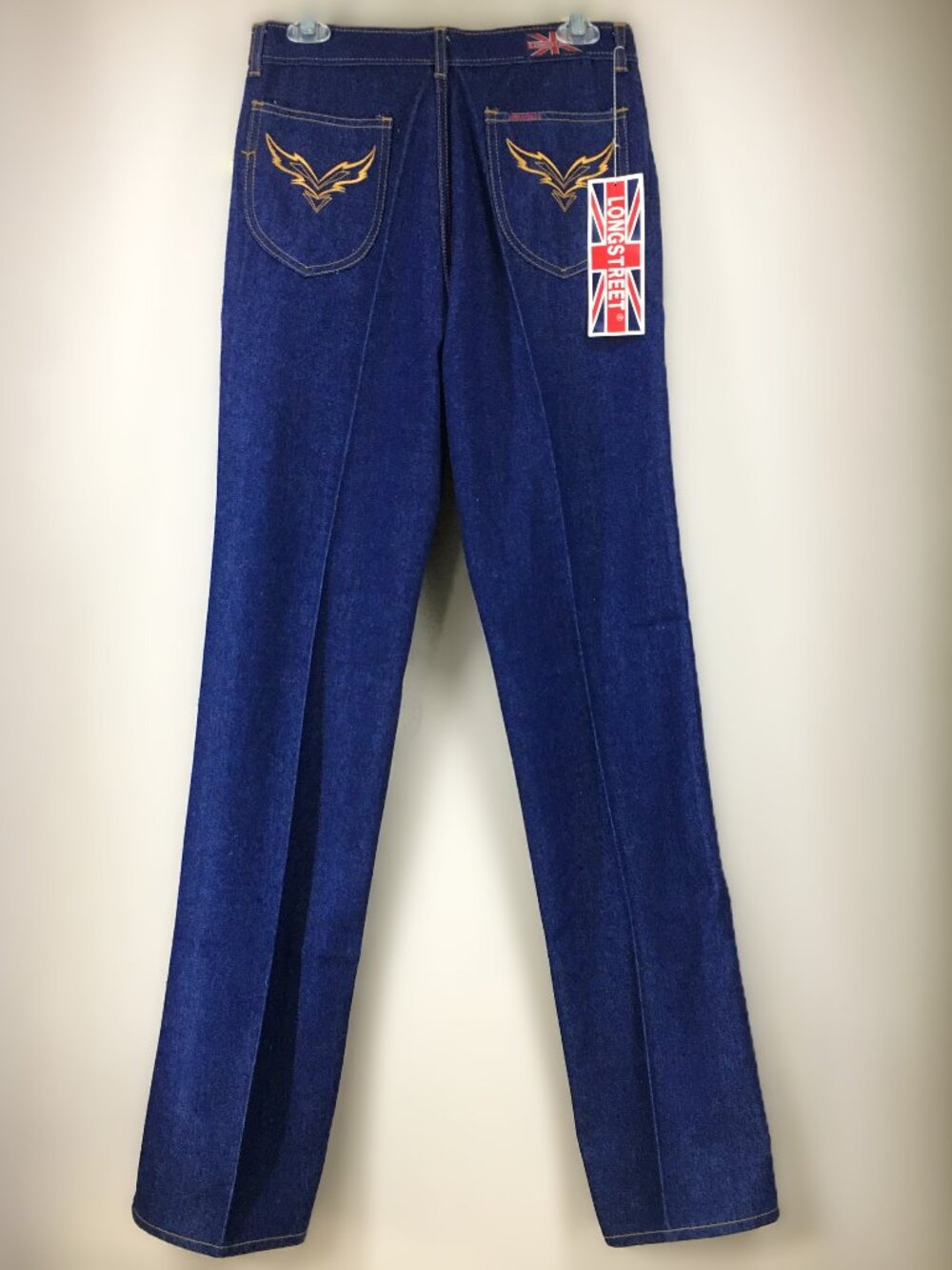 VINTAGE 70's Deadstock LONGSTREET High Waisted Flare Jeans Dark Wash 🕺🪩 - Picture 2 of 15